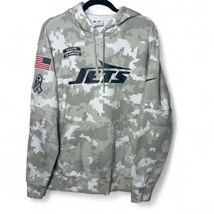 Nike NFL Jets Camo Salute to Service Hoodie Sweatshirt Size Large